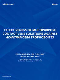 EFFECTIVENESS OF MULTIPURPOSE CONTACT LENS SOLUTIONS AGAINST ACANTHAMOEBA TROPHOZOITES